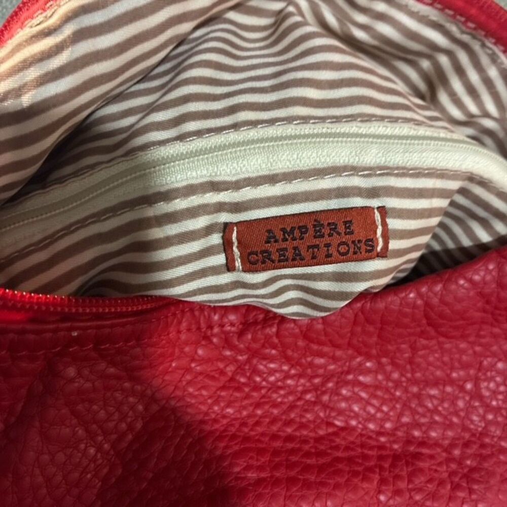 Ampere Creations Red 3-in-1 Convertible Backpack Crossbody Vegan Leather NWT - Picture 6 of 6